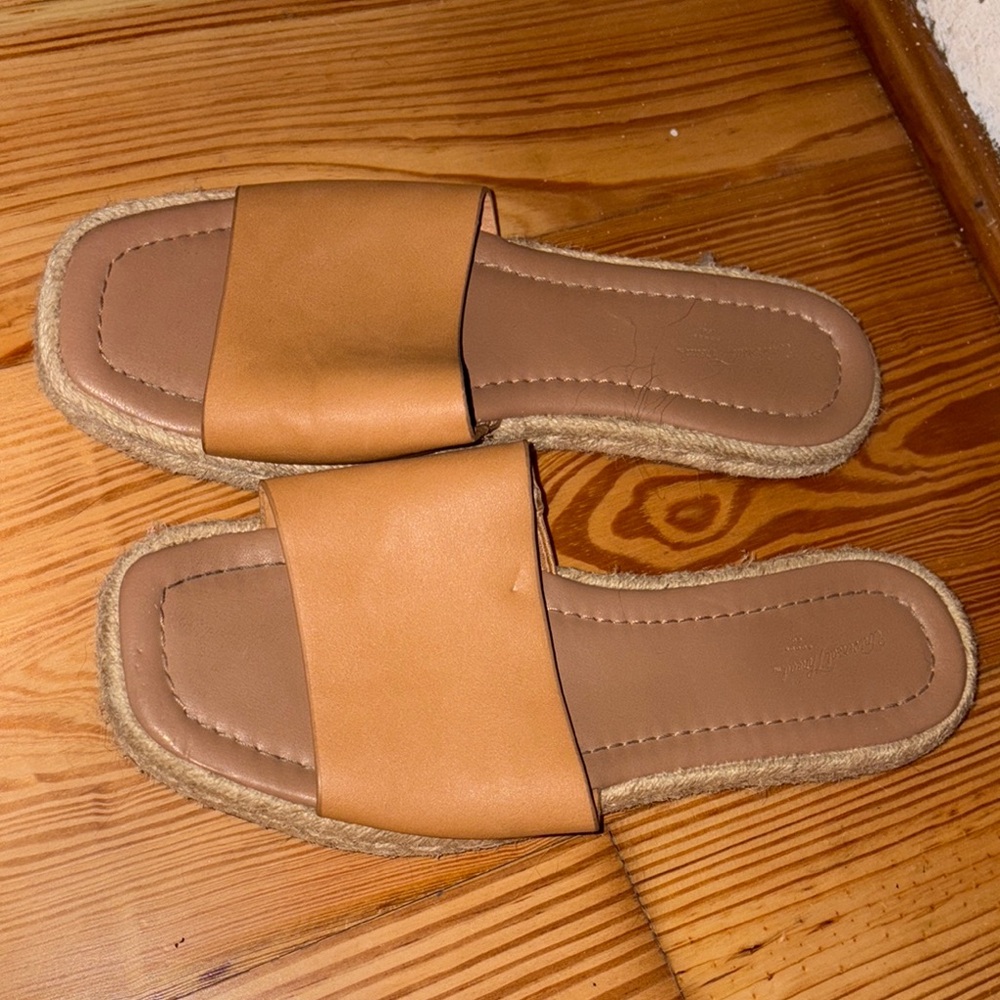 Tan Slide Sandals